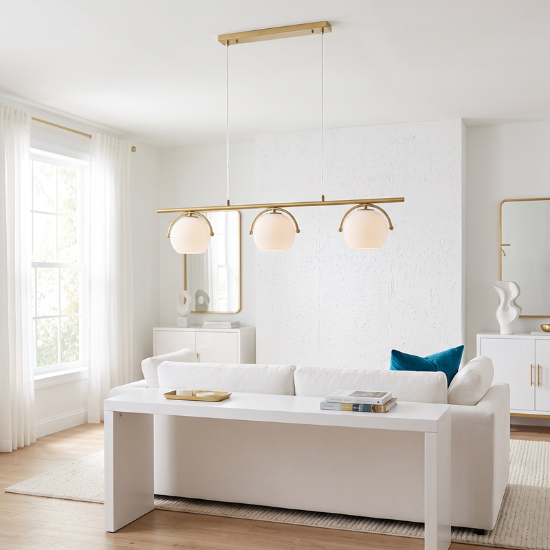 duża lampa wisząca KONGO 3xE27 ciemne złoto 90 cm