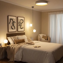 Plafon sufitowy LED Okrągły biało złoty salonu