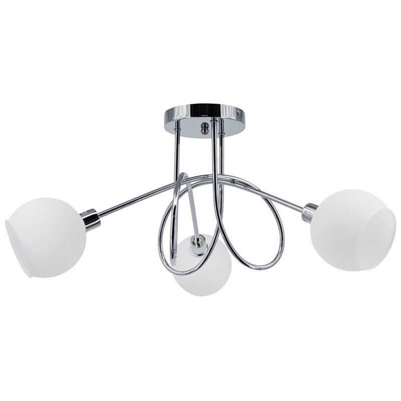 chromowana lampa sufitowa AURORA metal szkło