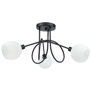 lampa sufitowa AURORA czarna metal szkło
