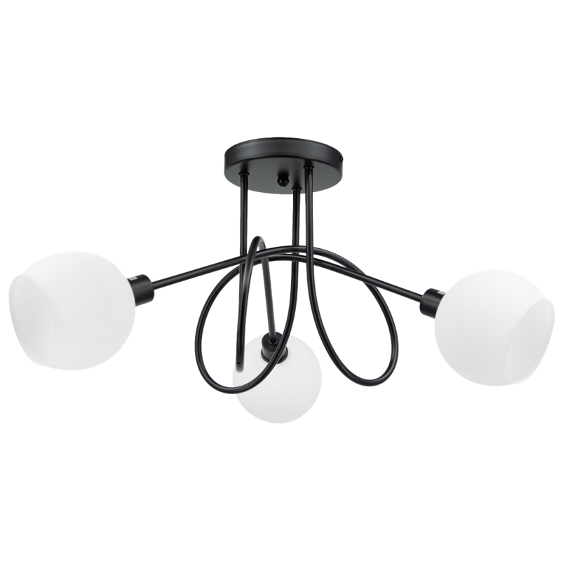 lampa sufitowa AURORA czarna metal szkło