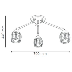 nowoczesna lampa sufitowa NAIROBI 70 cm