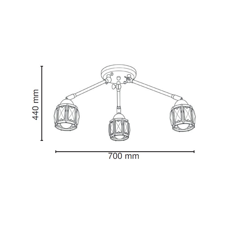 nowoczesna lampa sufitowa NAIROBI 70 cm