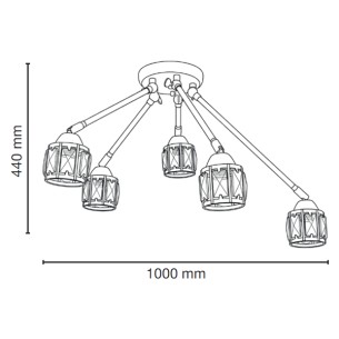 lampa NAIROBI 5 punktowa E14 czarna chrom