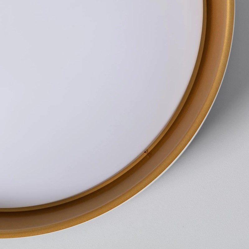 Plafon sufitowy LED Okrągły biało złoty do korytarza