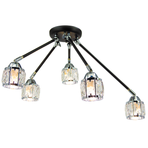 czarna lampa sufitowa NAIROBI z chromem 100 cm