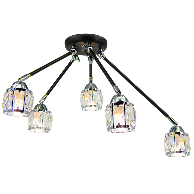 czarna lampa sufitowa NAIROBI z chromem 100 cm