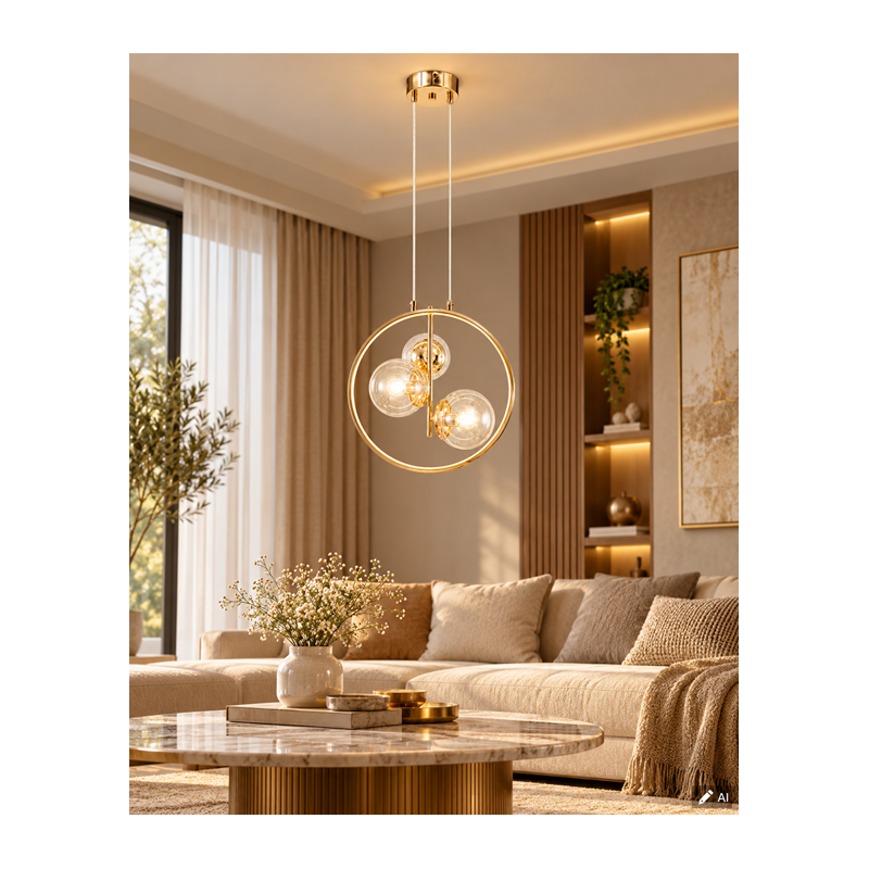 złota lampa wisząca NOVA 3xE14 LED 35 cm złota lampa wisząca NOVA 3xE14 LED 35 cm