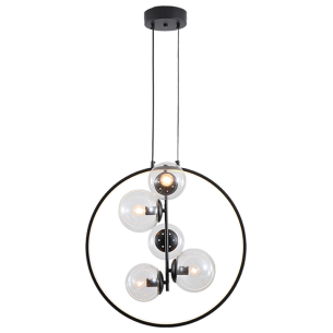 duża czarna lampa wisząca NOVA do jadalni