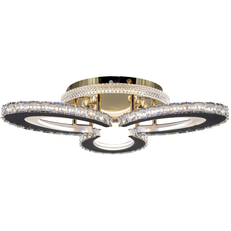 złoto czarny plafon LED CORONA do salonu złoto czarny plafon LED CORONA do salonu