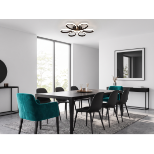 czarny plafon LED LOOP 50 cm