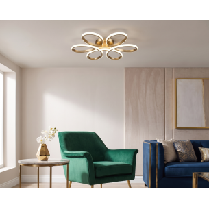 złoty plafon LED CORONA 50 cm