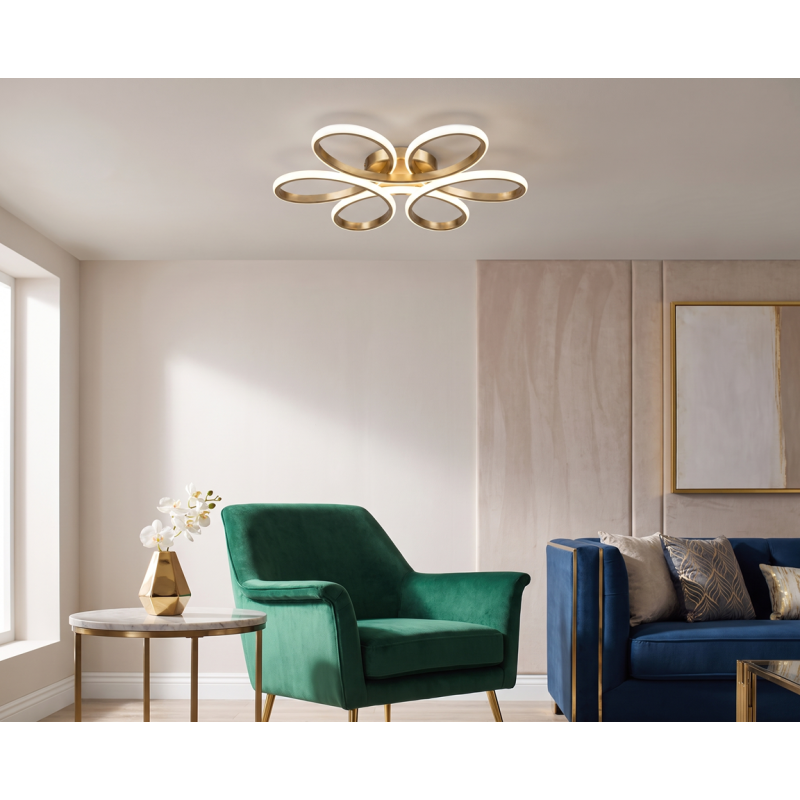 złoty plafon LED CORONA 50 cm złoty plafon LED CORONA 50 cm