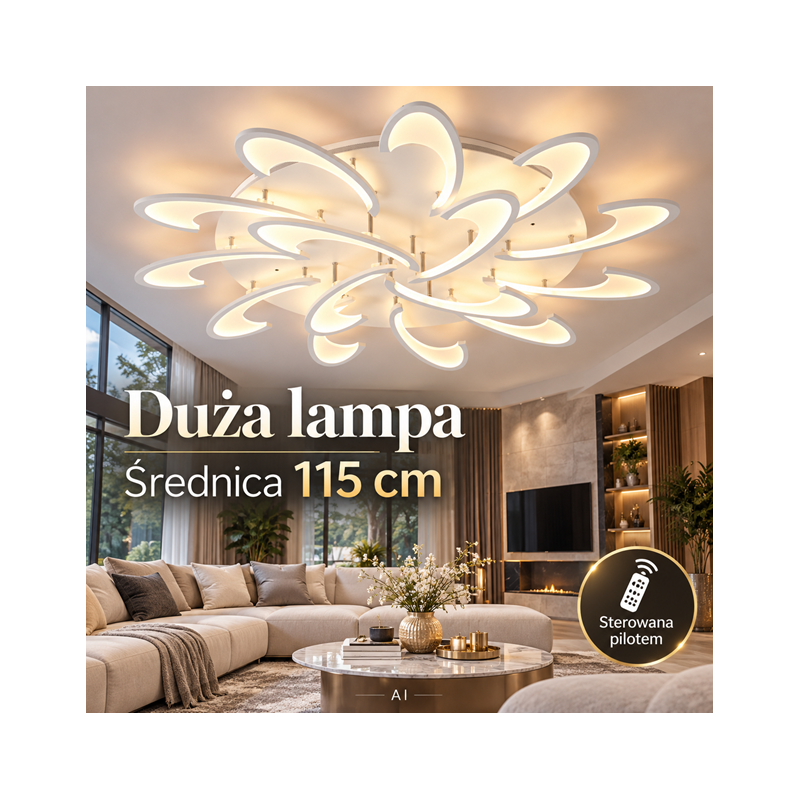 duży biały plafon LED 115 cm duży biały plafon LED 115 cm