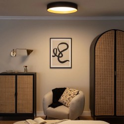 Plafon sufitowy LED Okrągły Czarno Złoty do biura