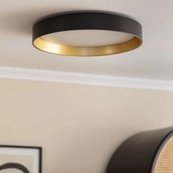 Plafon sufitowy LED Okrągły Czarno Złoty na suficie