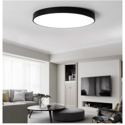 Świecący plafon LED w obudowie czarnej do Salonu