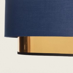 Bok Eleganckiej lampa wiszącej niebiesko złotej z tkaniny %shop-name% Bok Eleganckiej lampa wiszącej niebiesko złotej z tkaniny %shop-name%