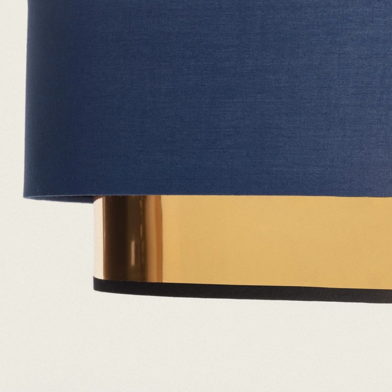 Bok Eleganckiej lampa wiszącej niebiesko złotej z tkaniny %shop-name% Bok Eleganckiej lampa wiszącej niebiesko złotej z tkaniny %shop-name%