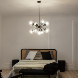 Lampa Wisząca szklane Kule Siera w sypialni nad łóżkiem %shop-name%