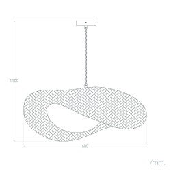 Lampa Wisząca z Bambusa Kapelusz 60cm Ponti