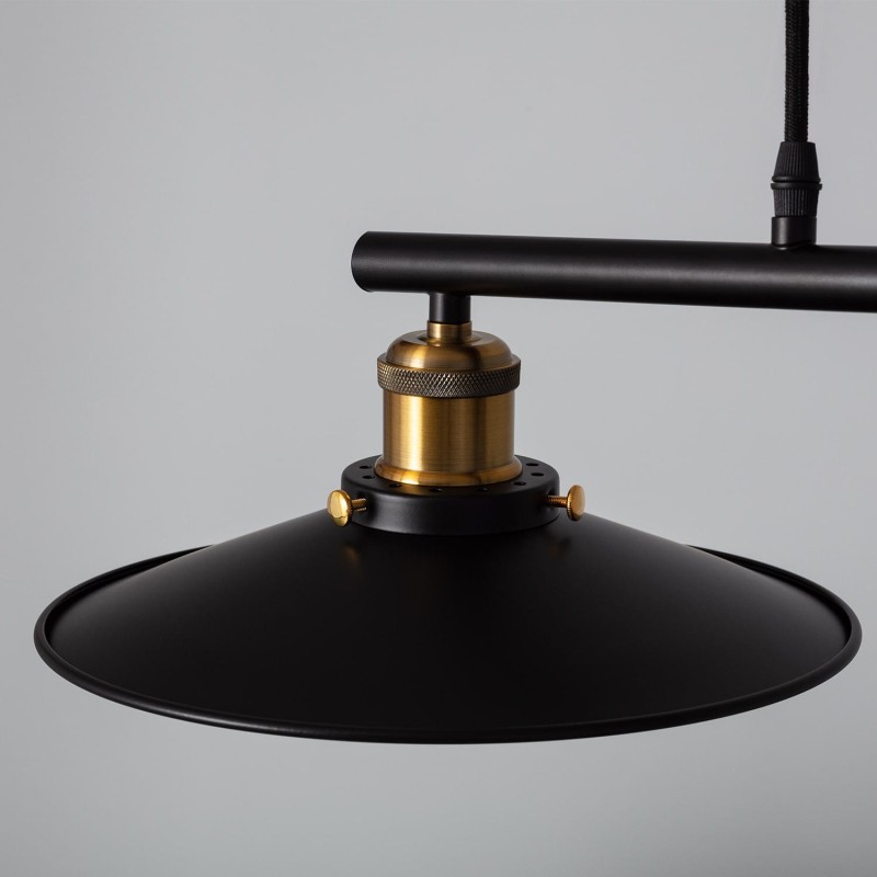 Klosz czarno złoty Lampy Wiszącej w stylu Retro Czarna Monte