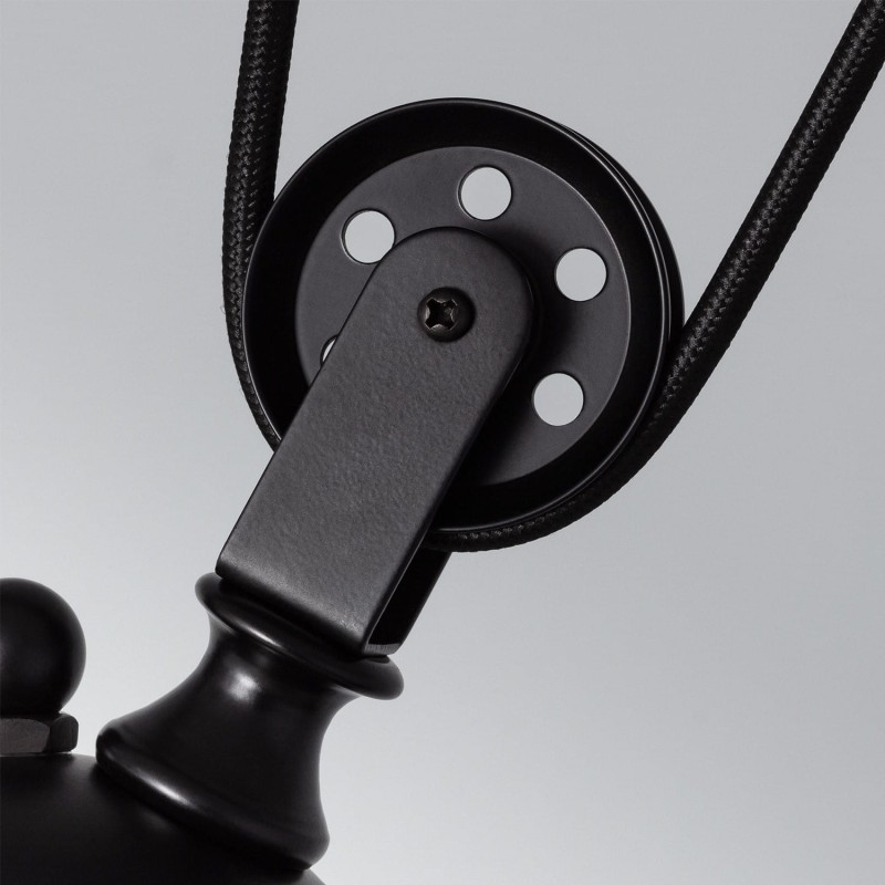 Bloczek regulujący wysokość Lampy czarnej wiszącej w stylu retro