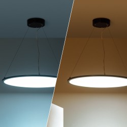 Lampa Wisząca okrągła Panel LED Biuro wisząca na linkach