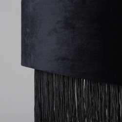 bok abażura Lampy Wiszącej z Czarnego Aksamitu 40cm Fonte