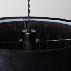 Mocowanie Lampy Wiszącej z Czarnego Aksamitu 40cm Fonte