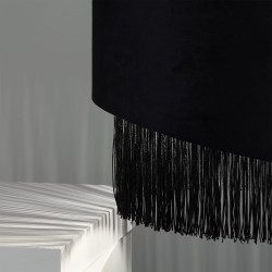 Frędzle Lampy Wiszącej z Czarnego Aksamitu 40cm Fonte