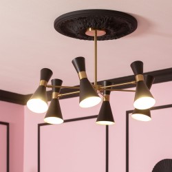 Lampa sufitowa złoto czarna Salvatore w jadalni Lampa sufitowa złoto czarna Salvatore w jadalni