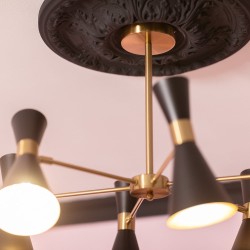 Klosze Lampy wiszącej sufitowej złoto czarna Salvatore Klosze Lampy wiszącej sufitowej złoto czarna Salvatore