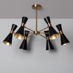 Lampa sufitowa złoto czarna do salonu Salvatore Lampa sufitowa złoto czarna do salonu Salvatore