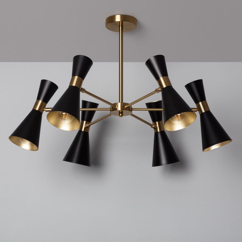 Lampa sufitowa złoto czarna do salonu Salvatore Lampa sufitowa złoto czarna do salonu Salvatore