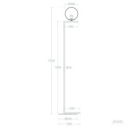 Wymiary Lampa Podłogowa Złota Szklana Kula Mleczna Home