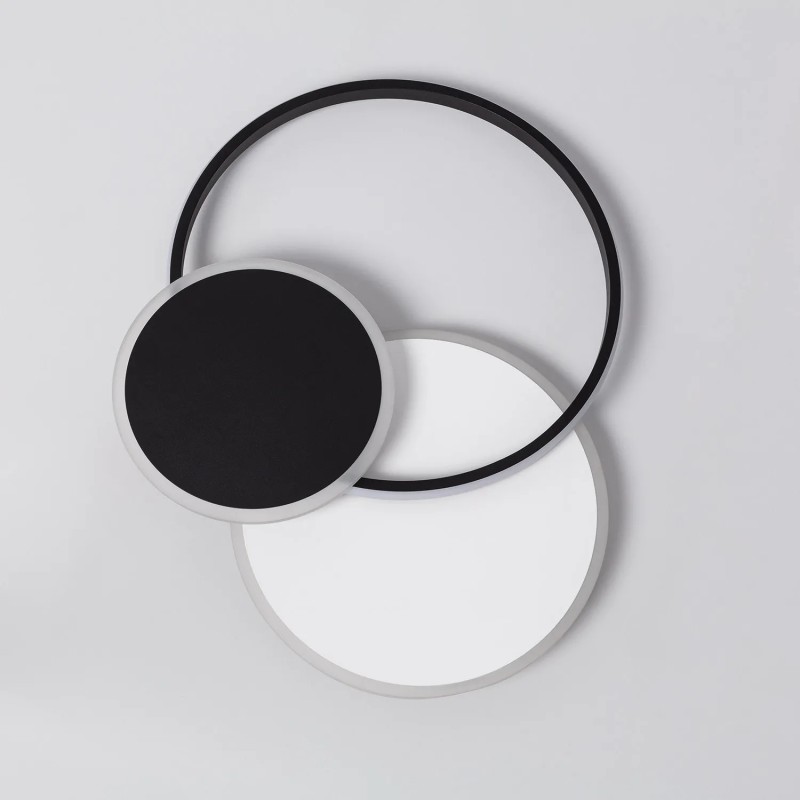 Nowoczesny Plafon sufitowy LED 27W Czarno Biały koła 4000K Pirlo