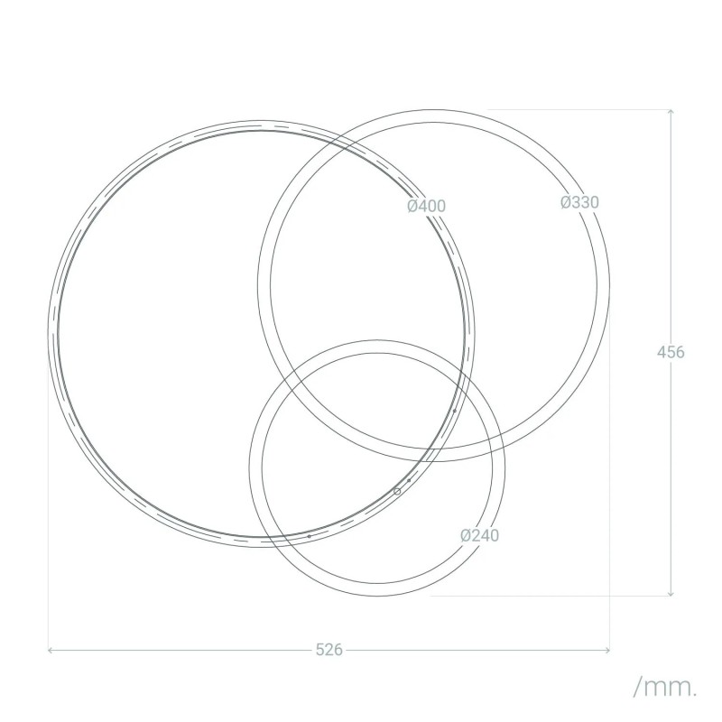 Wymiary Nowoczesnego Plafonu LED 27W Czarno Białego koła Pirlo