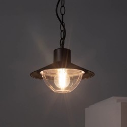 Świecąca Lampa Wisząca z kloszem i żarówką Retro loft Czarna Forte