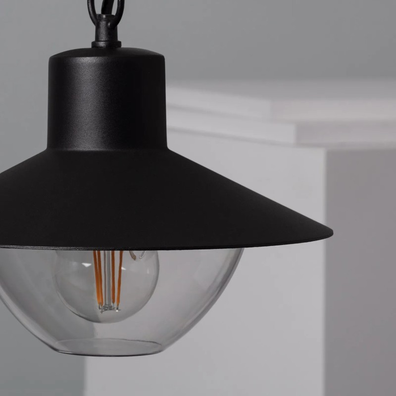 Lampa Wisząca z kloszem i żarówką Czarna Forte