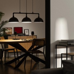 Lampa Wisząca do jadalni nad stół w stylu Retro Loft Czarna 100cm 3xE27 Rivia