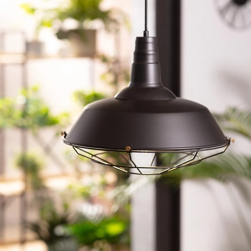 Lampa Wisząca w stylu Retro Loft Czarna 36cm E27 Patrone zawieszona na zewnątrz