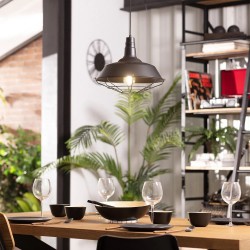 Lampa Wisząca nad stół do jadalni w stylu Retro Loft Czarna 36cm E27 Patrone