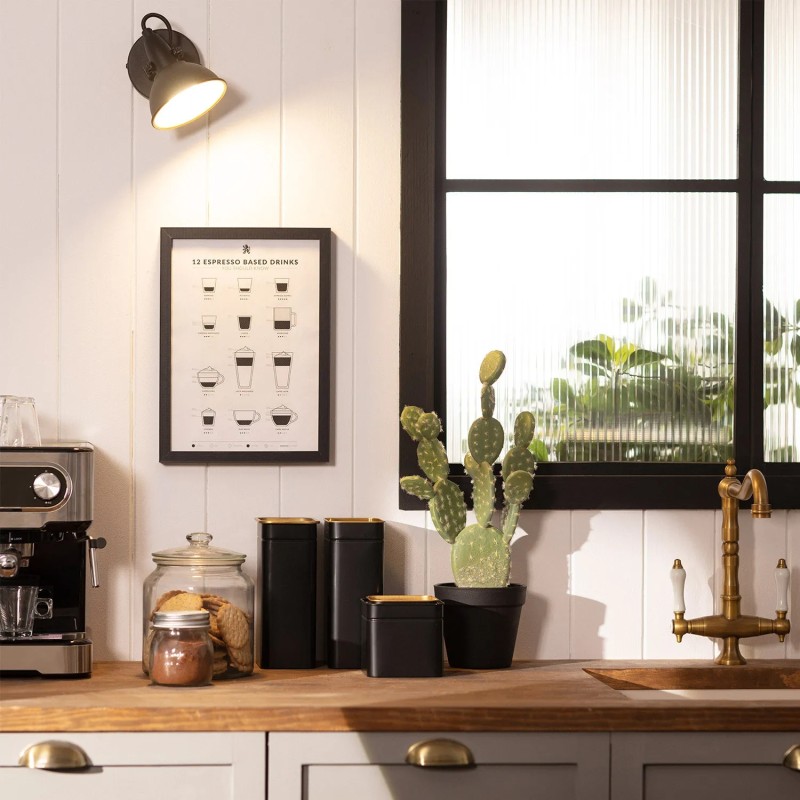 Kinkiet do biura Retro loft Czarno złoty E14  Orte nad biurkiem