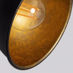 Wnętrze Lampy Sufitowej Retro Loft Czarno złotej Orte
