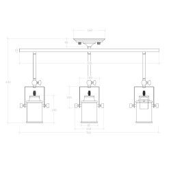 Wymiary Lampy Sufitowej Retro Loft Czarna  Tutti