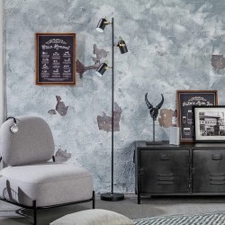 Lampa podłogowa Retro loft Czarno złota w pokoju 3xE14 Claudio