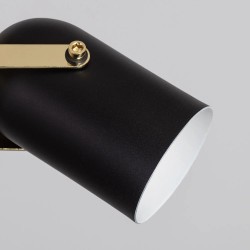 przednia część Lampy podłogowej Retro loft Czarno złotej 3xE14 Claudio