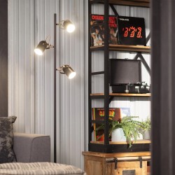 Świecąca Lampa podłogowa Retro loft Czarno złota 3xE14 Claudio