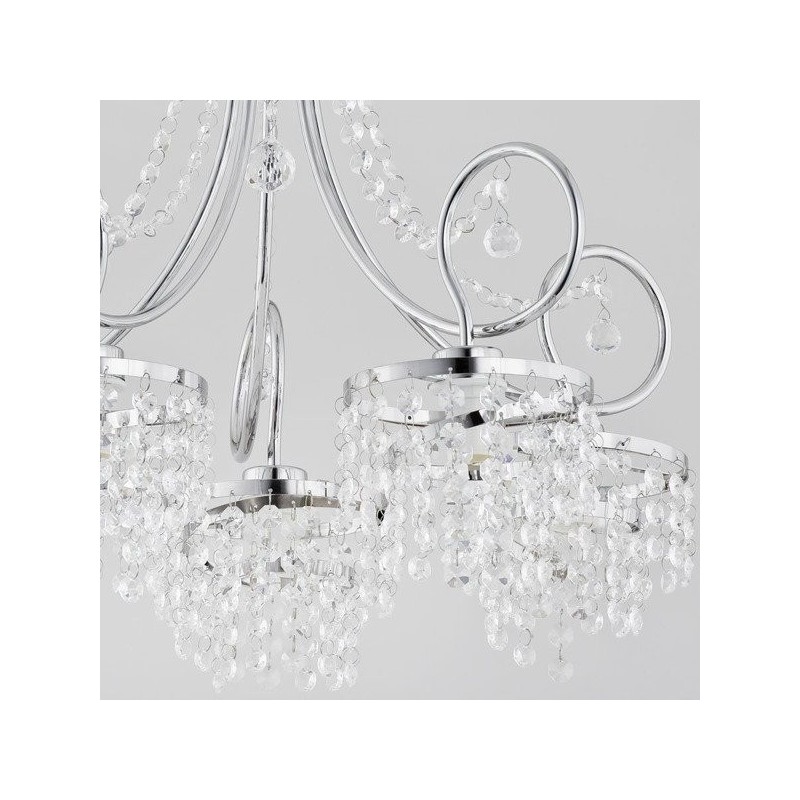 Lampa w kolorze chromu z kryształkami